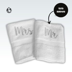 Par de toallas de mano bordadas 15" x 25"