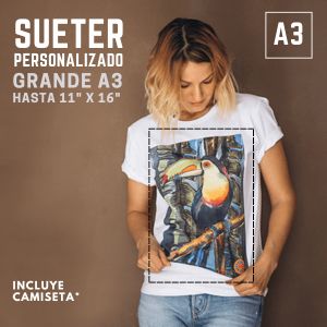 Camiseta con estampado DTF GRANDE A3