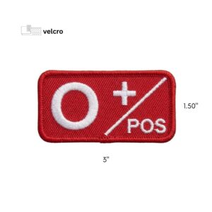 Parche con velcro Táctico de Tipo Sanguíneo O+