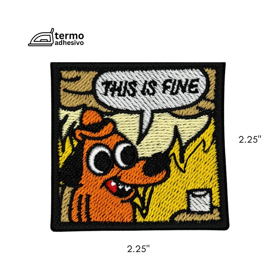 Parche This is Fine Dog morale - Parche táctico de meme divertido