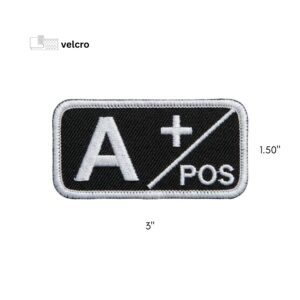 Parche con velcro Táctico de Tipo Sanguíneo A+